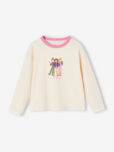 T-shirt égérie manches longues fille vanille 1 - vertbaudet enfant 