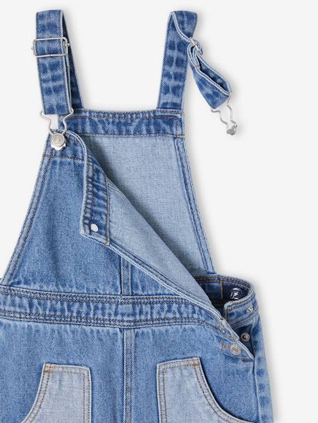 Salopette en jean large poches contrastées fille bleu moyen 8 - vertbaudet enfant 