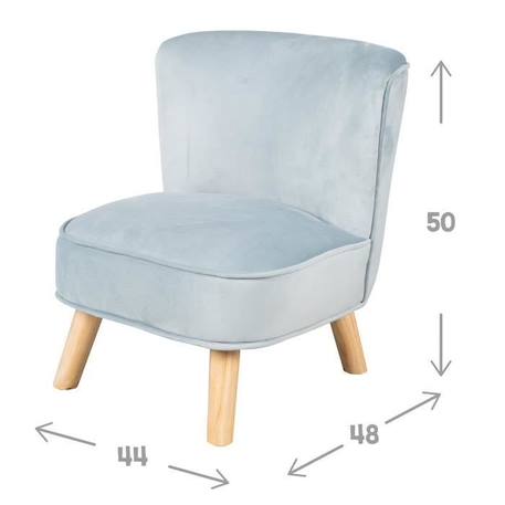 ROBA Canapé et Fauteuil Enfant Lil Sofa  + Coussin Décoratif Nuage - Ensemble en Velours - Bleu clair BLEU 3 - vertbaudet enfant 