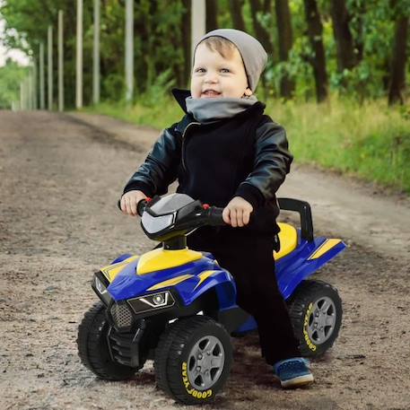 Porteur Enfants Quad HOMCOM - Bleu Jaune - Tout Terrain - 18-36 Mois BLEU 2 - vertbaudet enfant 