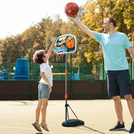 HOMCOM Panier de Basket-Ball sur Pied avec Poteau Base lestage Panneau + Ballon + Pompe Hauteur réglable 1,26 – 1,58 m ORANGE 2 - vertbaudet enfant 