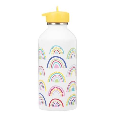 Gourde Inox Enfant - Draeger Paris - Arc-en-ciel - Multicolore - Blanc - 17 x 6,5 cm  - vertbaudet enfant