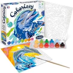Jouet-Peinture Colorizzy : Dauphins - Sentosphere - Tableaux numérotés à peindre - Couleurs vives et couvrantes