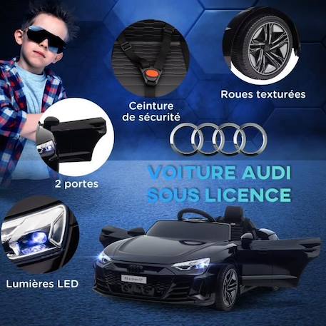 Voiture électrique enfant Audi RS e-tron GT - HOMCOM - Noir - Effets sonores et lumineux - Télécommande NOIR 4 - vertbaudet enfant 