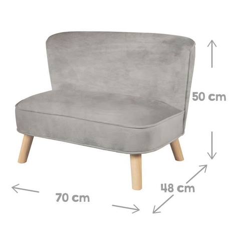 ROBA Canapé et Fauteuil Enfant Lil Sofa  + Coussin Décoratif Nuage - Ensemble en Velours - Gris argenté GRIS 3 - vertbaudet enfant 