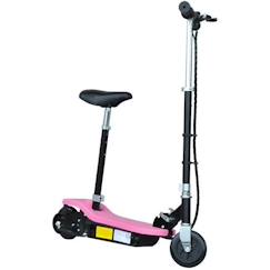 Jouet-Trottinette électrique 120 W pliable pour enfants à partir de 7 ans hauteur de guidon et selle réglable 10 Km/h max. rose noir