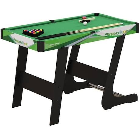 SPORTNOW Table de billard pliable américain compact avec accessoires 2 queues, 16 billes, traingle, craie, tapis vert VERT 1 - vertbaudet enfant 