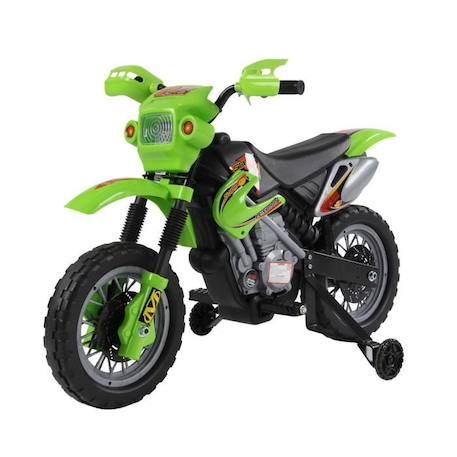 Moto Cross électrique pour enfants à partir de 3 ans 6V avec phares, klaxon et musiques - HOMCOM VERT 1 - vertbaudet enfant 