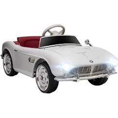 Jouet-Voiture électrique enfant rétro BMW 507 - V. max. 5 Km/h effets sonores, lumineux, télécommande - blanc