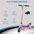 Trottinette électrique pliable pour enfants - HOMCOM - 120 W - Hauteur de guidon et selle réglable - Rose ROSE 2 - vertbaudet enfant 