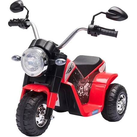 Moto électrique enfant chopper tout-terrain 6V 20W avec effets lumineux et sonores - HOMCOM ROUGE 1 - vertbaudet enfant 