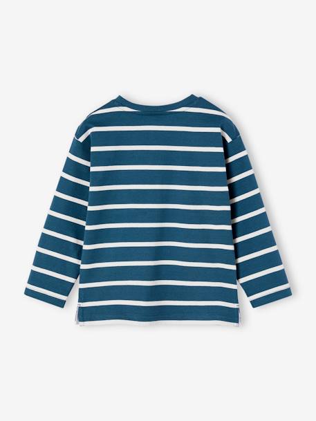 T-shirt rayé garçon personnalisable bleu canard+écru 3 - vertbaudet enfant 