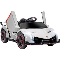 Jouet-HOMCOM Voiture électrique licence Lamborghini Veneno 12V pour enfants avec portes papillon, batterie amovible télécommande musique