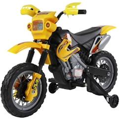 Jouet-Jeux de plein air-Moto Cross électrique enfants à partir de 3 ans 6 V phares klaxon musiques 102 x 53 x 66 cm jaune et noir 102x53x66cm Jaune