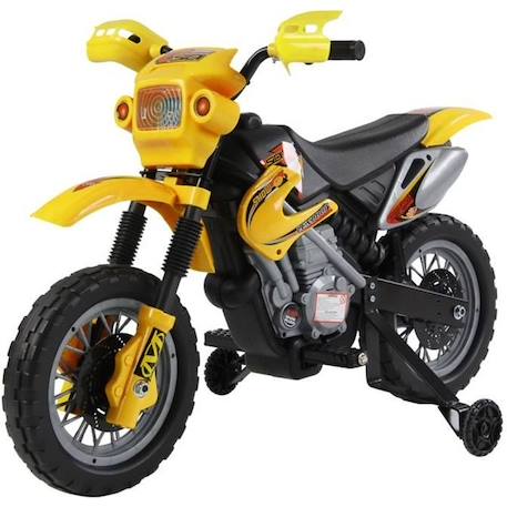 Moto Cross électrique enfants à partir de 3 ans 6 V phares klaxon musiques 102 x 53 x 66 cm jaune et noir 102x53x66cm Jaune JAUNE 1 - vertbaudet enfant 