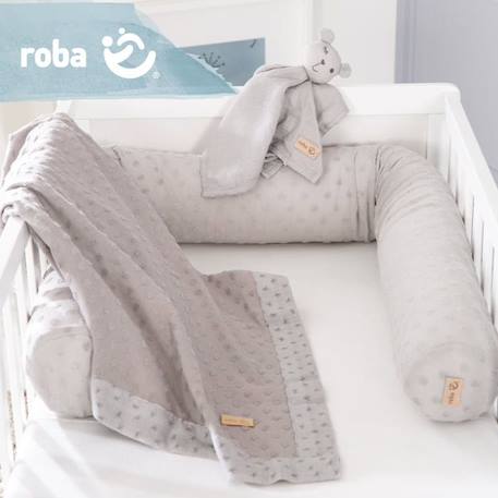 ROBA Coffret Bébé Lil Planet - 3 PCS - 1 Coussin Traversin + 1 Couverture + 1 Doudou - Cadeau de Naissance - Gris Argenté GRIS 5 - vertbaudet enfant 