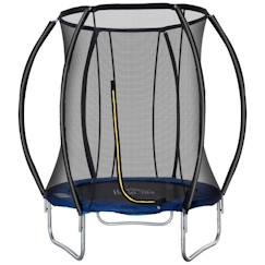 Jouet-Jeux de plein air-HOMCOM Trampoline pour enfants Ø 183 cm avec filet de sécurité et revêtement antirouille galvanisé usage extérieur bleu et noir