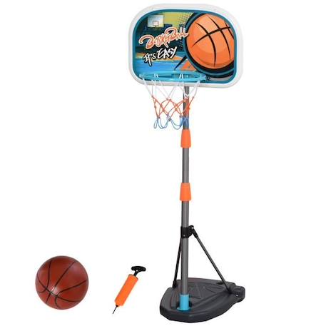 HOMCOM Panier de Basket-Ball sur Pied avec Poteau Base lestage Panneau + Ballon + Pompe Hauteur réglable 1,26 – 1,58 m ORANGE 1 - vertbaudet enfant 