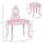 Coiffeuse enfant design girly avec motifs à coeur - tabouret inclus - dim. 60L x 36l x 88H cm - tiroir, miroir - MDF - rose ROSE 3 - vertbaudet enfant 