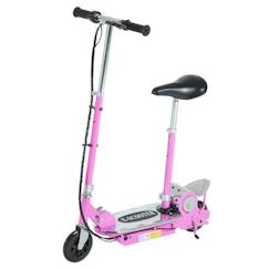 Jouet-Jeux de plein air-Tricycles, draisiennes et trottinettes-Trottinettes-Trottinette électrique pliable pour enfants - HOMCOM - 120 W - Hauteur de guidon et selle réglable - Rose