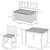 Ensemble de table et chaises enfant - HOMCOM - MDF pin blanc gris - 3 ans et plus BLANC 3 - vertbaudet enfant 