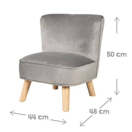 ROBA Canapé et Fauteuil Enfant Lil Sofa  + Coussin Décoratif Nuage - Ensemble en Velours - Gris argenté GRIS 4 - vertbaudet enfant 