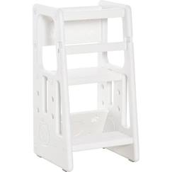 Tabouret bébé Homcom modèle d'apprentissage - 47 x 47 x 90 cm - Blanc  - vertbaudet enfant