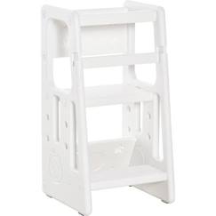 Chambre et rangement-Chambre-Chaise, tabouret, fauteuil-Chaise maternelle-Tabouret bébé Homcom modèle d'apprentissage - 47 x 47 x 90 cm - Blanc