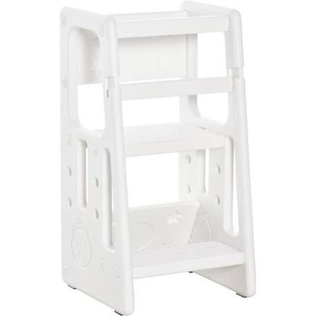 Tabouret bébé Homcom modèle d'apprentissage - 47 x 47 x 90 cm - Blanc BLANC 1 - vertbaudet enfant 