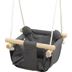 Jouet-Balançoire bébé enfant siège bébé balançoire réglable barre sécurité accessoires inclus coton gris 40x40x25cm Gris