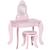 Coiffeuse enfant design girly avec motifs à coeur - tabouret inclus - dim. 60L x 36l x 88H cm - tiroir, miroir - MDF - rose ROSE 1 - vertbaudet enfant 