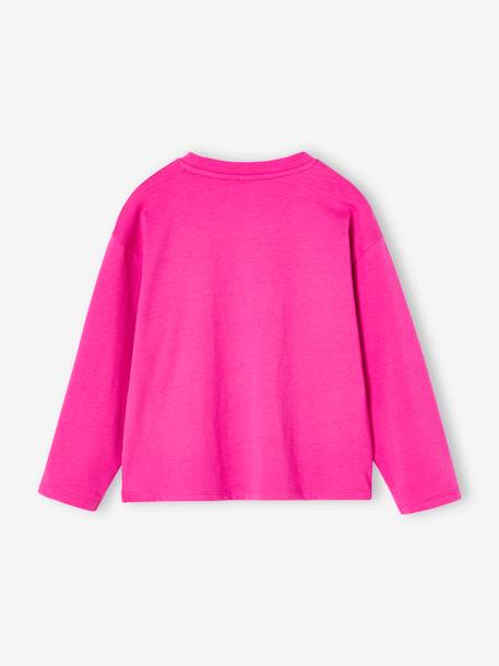 T-shirt Basics motif poitrine fille écru+fuchsia 5 - vertbaudet enfant 