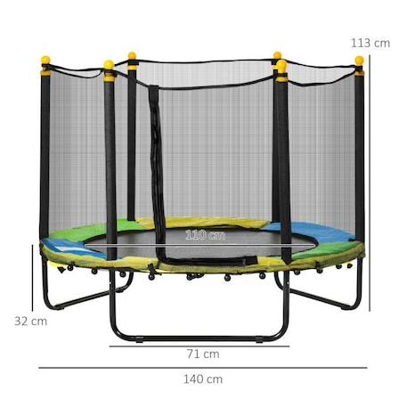 Trampoline enfant - HOMCOM - Ø 140 cm - Noir NOIR 3 - vertbaudet enfant 