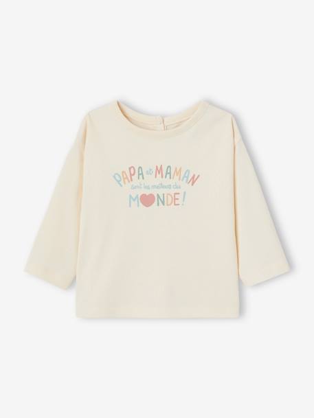 Bébé-T-shirt, sous-pull-T-shirt à message bébé en coton bio