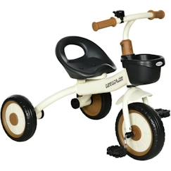 Jouet-Jeux de plein air-Tricycle enfant multi-équipé  70x50x58cm Blanc