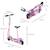 Trottinette électrique pliable pour enfants - HOMCOM - 120 W - Hauteur de guidon et selle réglable - Rose ROSE 3 - vertbaudet enfant 