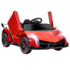 Jouet-Jeux de plein air-HOMCOM Voiture électrique licence Lamborghini Veneno 12V pour enfants avec portes papillon pour 3-6 ans, rouge