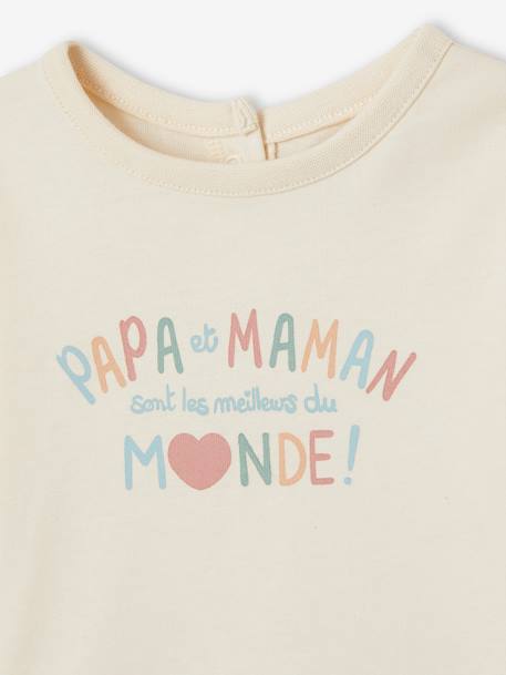 T-shirt à message bébé en coton bio vanille 2 - vertbaudet enfant 