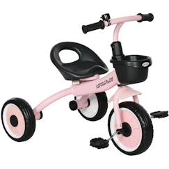 Tricycle enfant AIYAPLAY - Siège réglable avec dossier - Pédales antidérapantes - Panier avant - Rose  - vertbaudet enfant