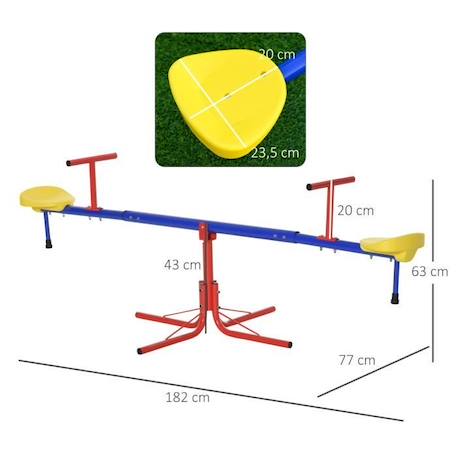 Trébuchet rotatif 360° - balançoire à bascule enfant - multicolore BLEU 3 - vertbaudet enfant 