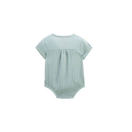 Body bloomer bébé manches courtes bleu ouverture croisée Kimi BLEU 2 - vertbaudet enfant 