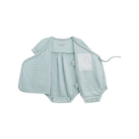 Body bloomer bébé manches courtes bleu ouverture croisée Kimi BLEU 4 - vertbaudet enfant 