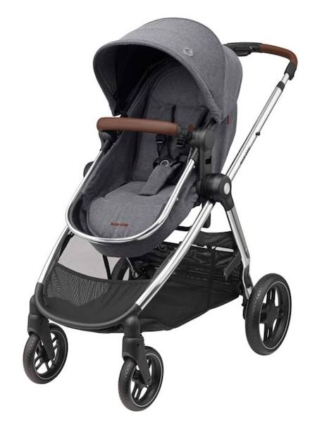 MAXI-COSI Poussette 2 en 1 Zelia 3 Luxe, nacelle intégrée, 4 roues, Twillic Grey GRIS 1 - vertbaudet enfant 