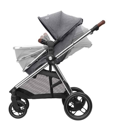 MAXI-COSI Poussette 2 en 1 Zelia 3 Luxe, nacelle intégrée, 4 roues, Twillic Grey GRIS 3 - vertbaudet enfant 