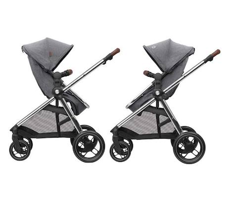 MAXI-COSI Poussette 2 en 1 Zelia 3 Luxe, nacelle intégrée, 4 roues, Twillic Grey GRIS 2 - vertbaudet enfant 