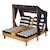 KidKraft - Double chaise longue en bois pour enfant avec auvent - Bleu marine MARRON 1 - vertbaudet enfant 