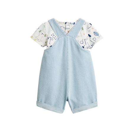 Ensemble salopette bébé en chambray et t-shirt Elliot BLEU 2 - vertbaudet enfant 