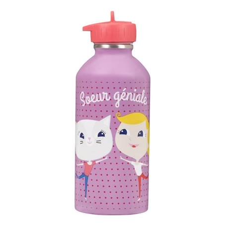 Fille-Accessoires-Gourde enfant Acier inoxydable - Facile à nettoyer - Gourde réutilisable - Contenance 300ml - 17 cm x 6,5 cm - Rose - Sœur géniale