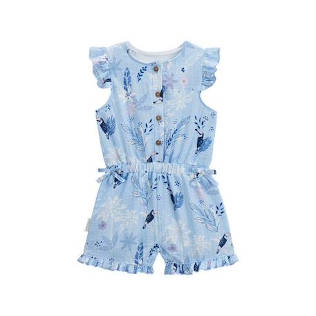 Combishort bébé + chapeau en gaze de coton bleue Bella Chica BLEU 2 - vertbaudet enfant 