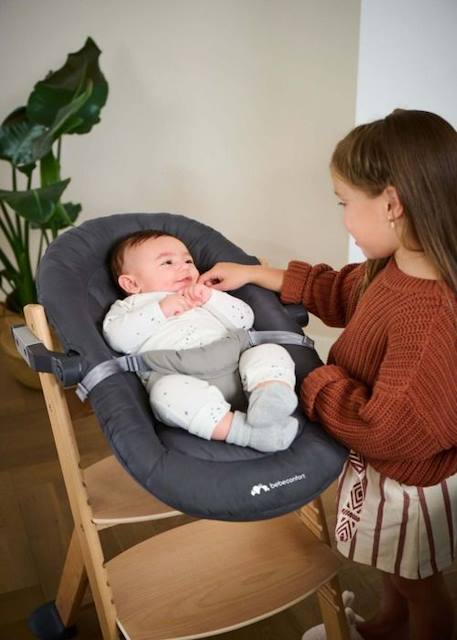 BEBECONFORT Timba baby, Transat bébé, compatible pour chaise haute Timba , de la naissance jusqu'à 6 mois, Mineral Graphite GRIS 4 - vertbaudet enfant 